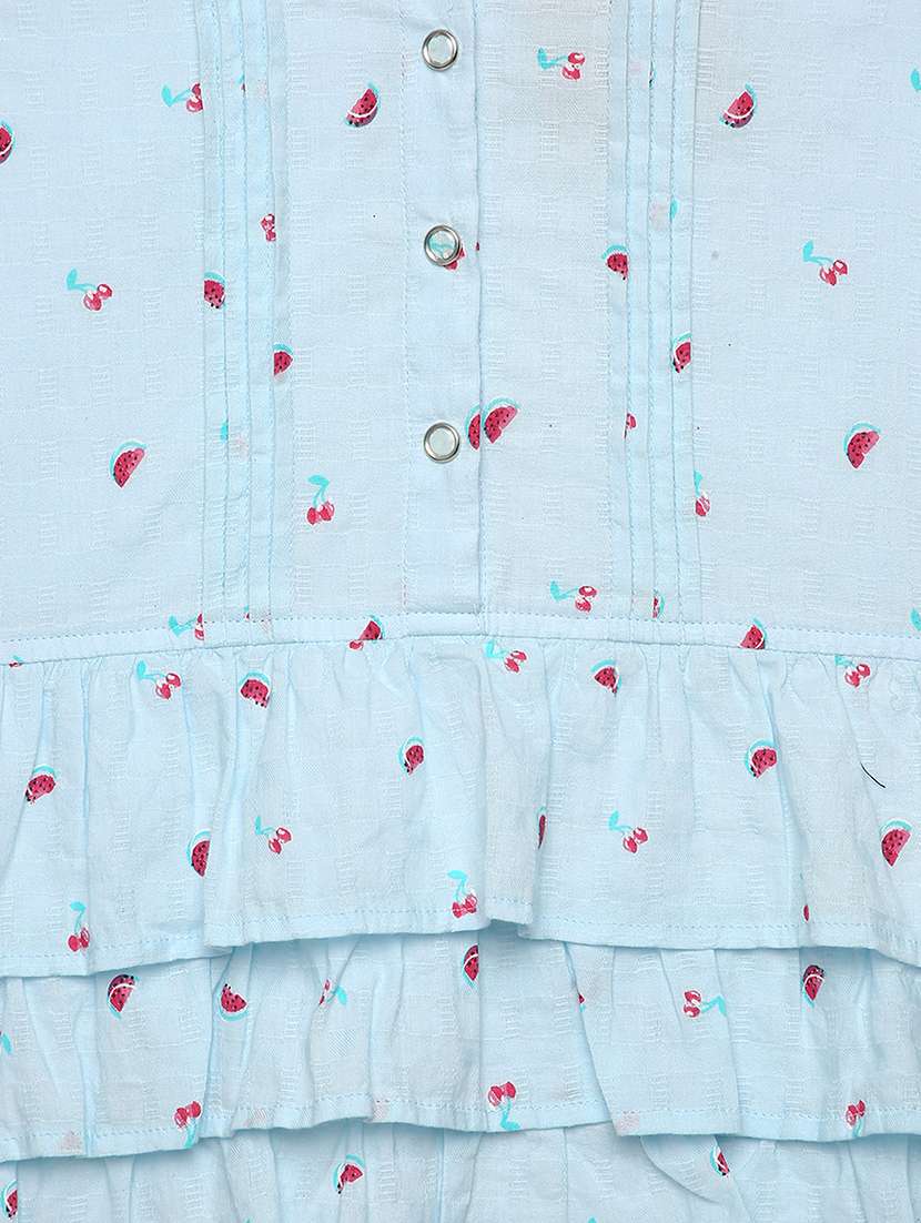 girls printed collared sleeveless ruffle dress - 22071116 -  Standard Image - 2