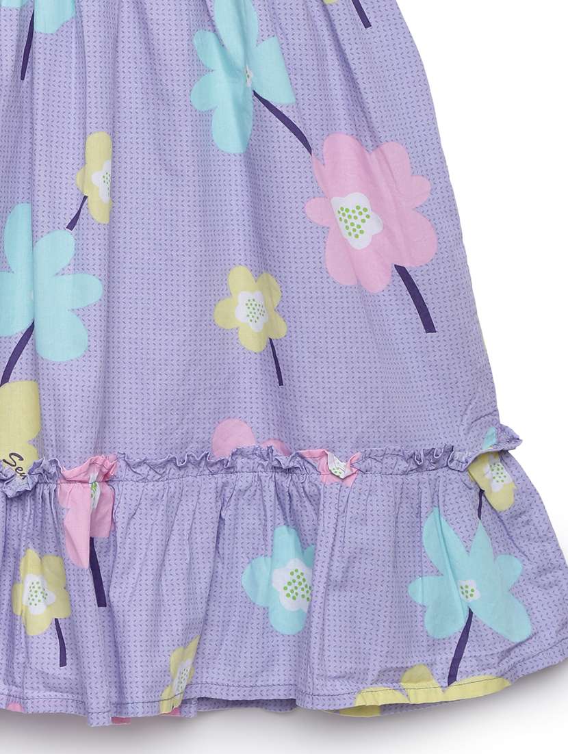 girls printed puff sleeve tiered dress - 22071118 - Standard Image - 2