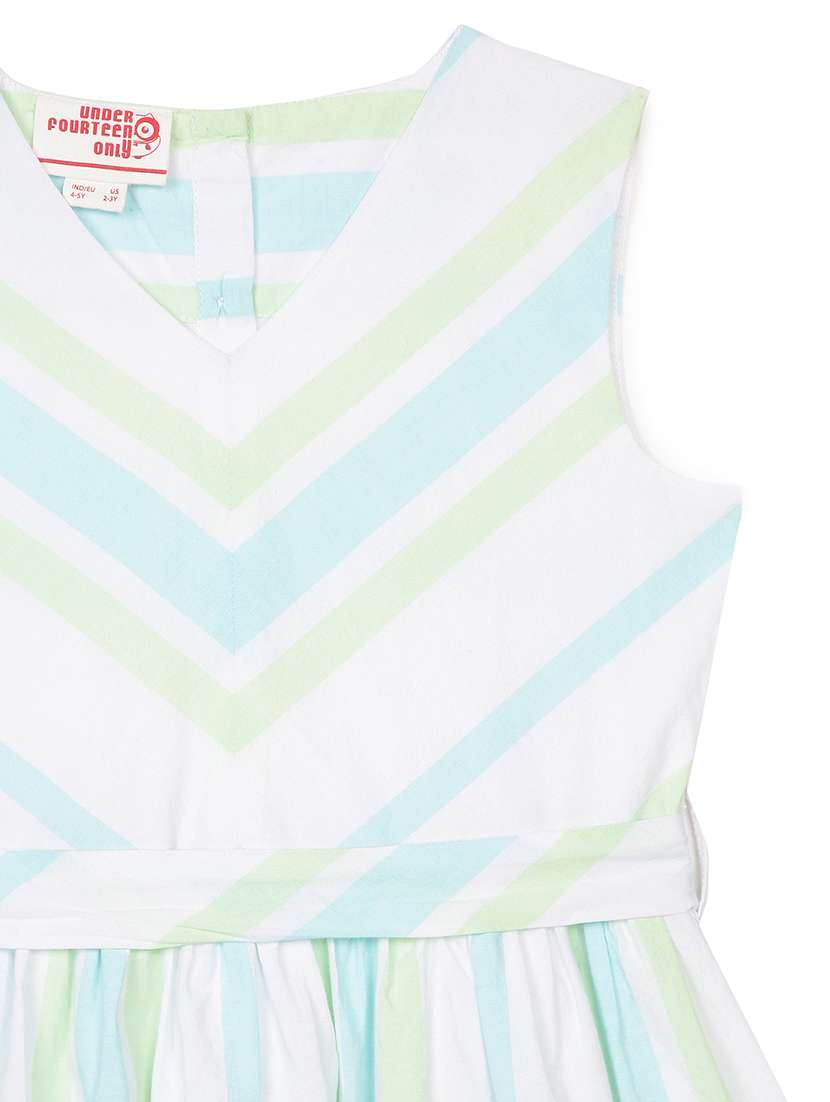 girls striped sleeveless fit & flare dress - 22071124 -  Standard Image - 2