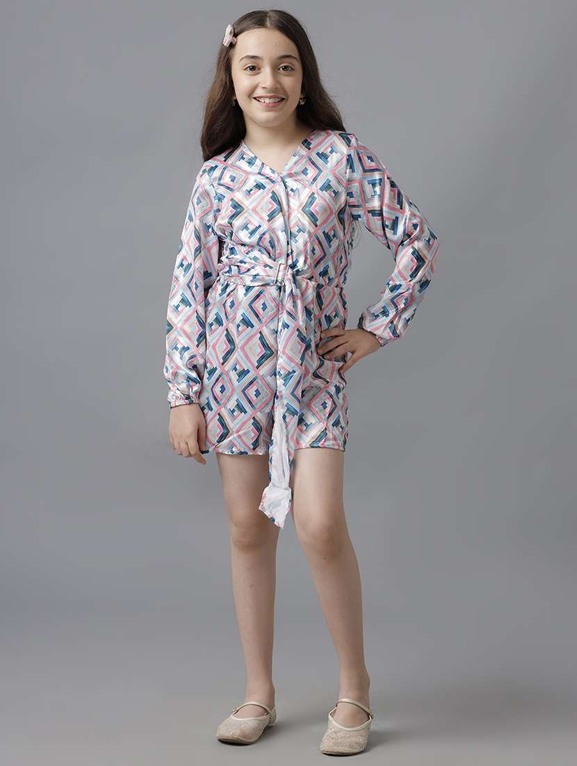 girls printed long sleeve playsuit - 22071145 -  Standard Image - 2