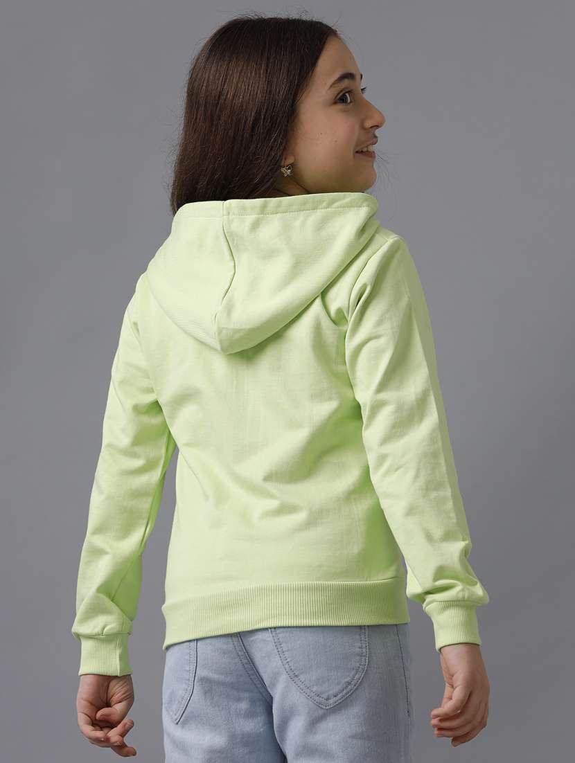 girls printed long sleeve hooded regular jacket - 22071204 - Standard Image - 2