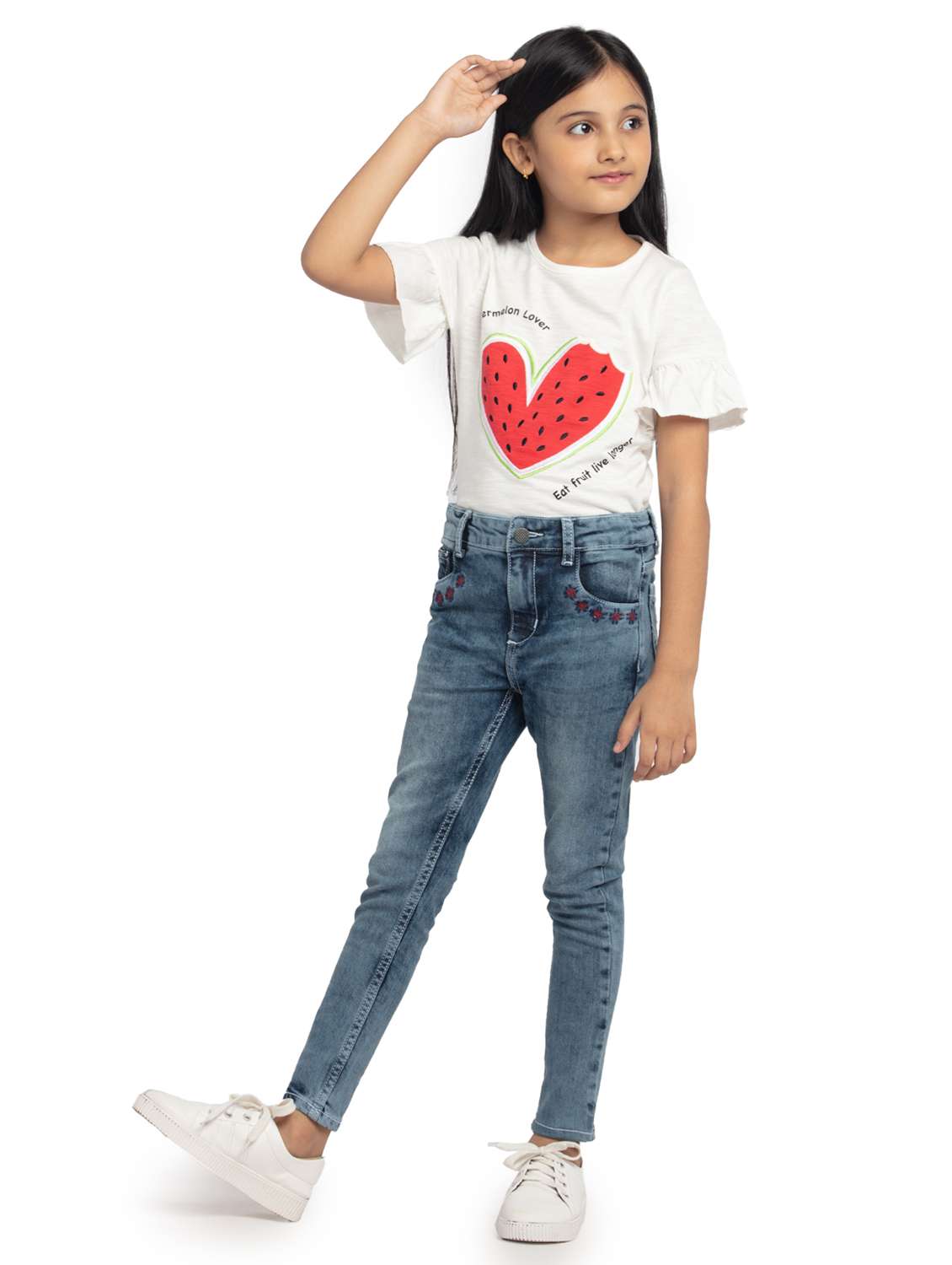 girls solid mid rise skinny jean - 22071236 - Standard Image - 2