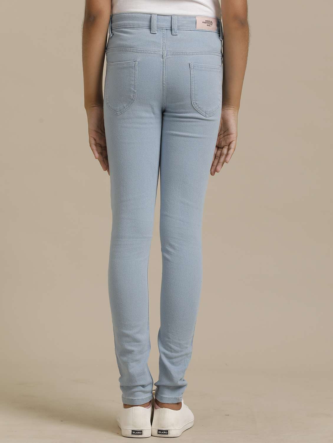 girls solid mid rise skinny fit jean - 22071259 -  Standard Image - 2