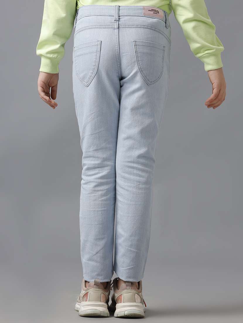 girls solid mid rise slim fit jean - 22071279 - Standard Image - 2