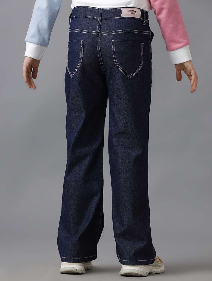 girls solid mid rise straight fit jean - 22071281 -  Standard Image - 2