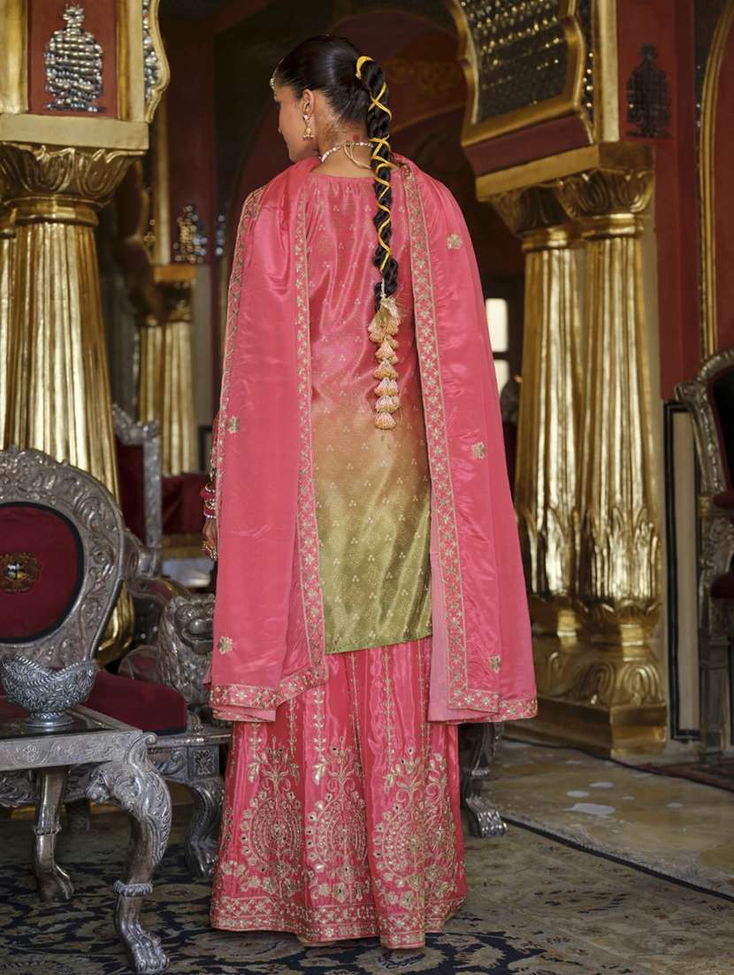 women embroidered long sleeve kurta sharara with dupatta set - 22071324 - Standard Image - 2
