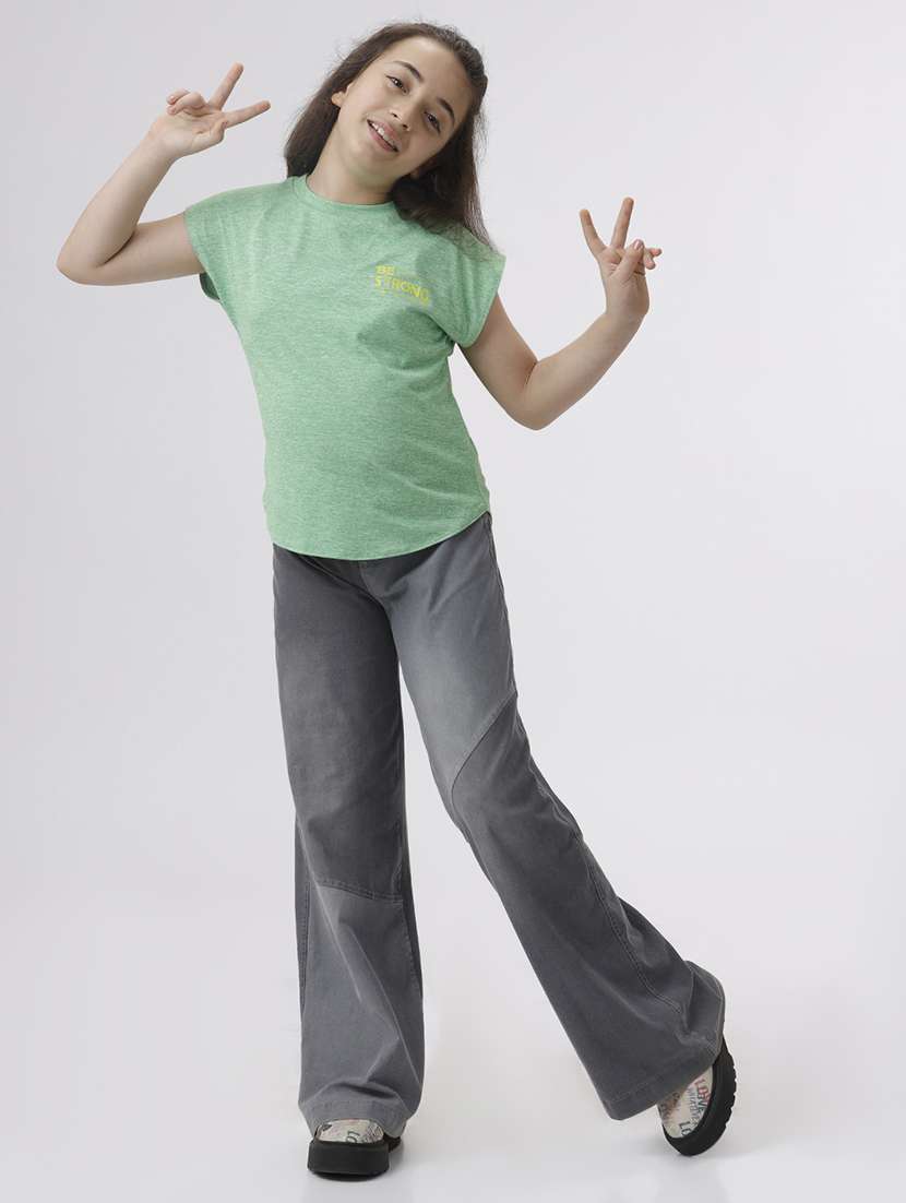 girls solid short sleeve regular fit tee - 22071382 -  Standard Image - 2