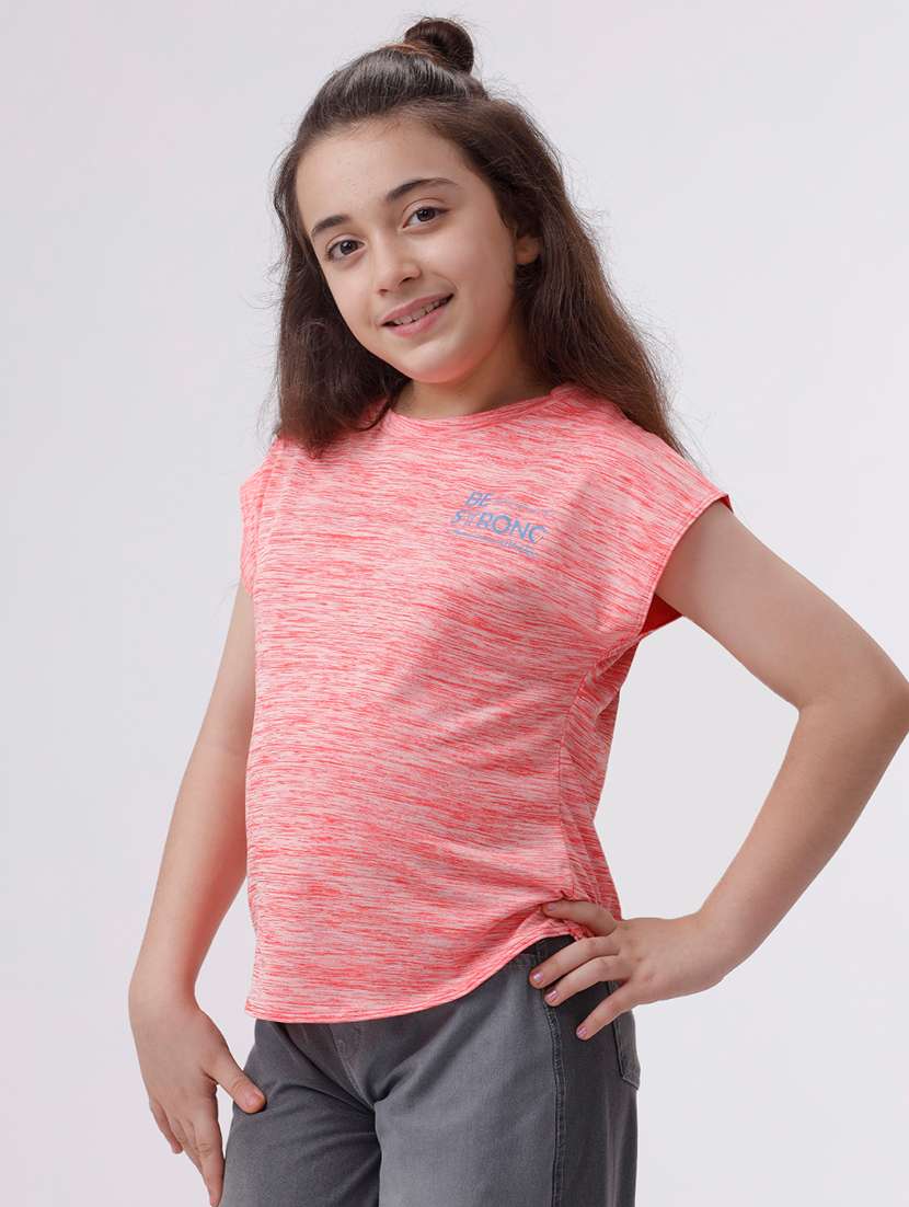 girls solid short sleeve regular fit tee