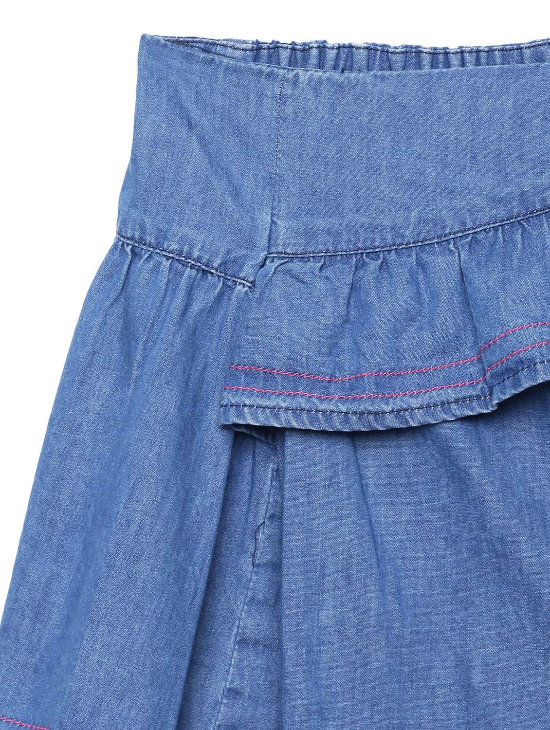 girls solid mid rise denim mini skirt - 22071520 -  Standard Image - 2
