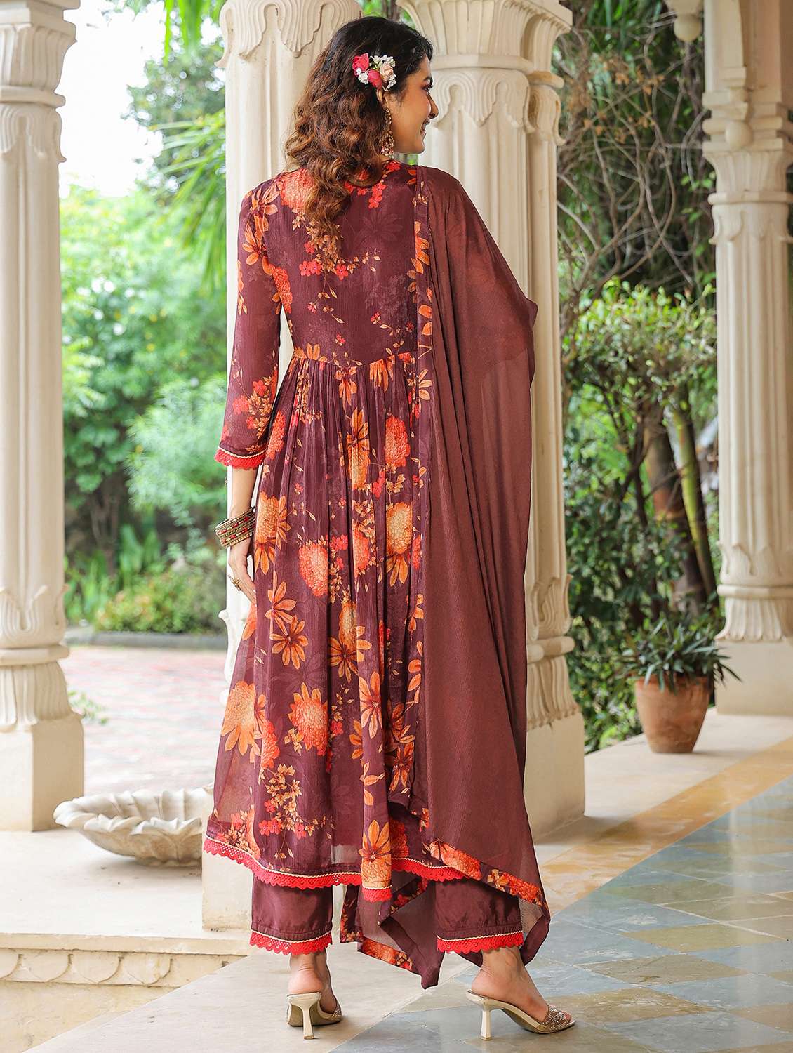 women three quarter sleeve kurta pant with dupatta set - 22071551 - Standard Image - 2
