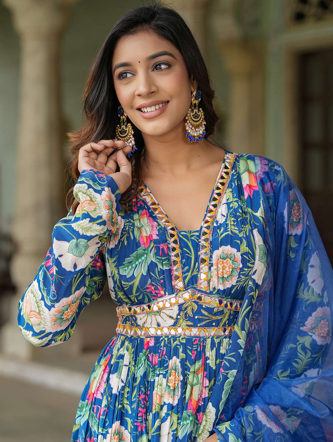 women long sleeve kurta pant with dupatta set - 22071552 -  Standard Image - 2