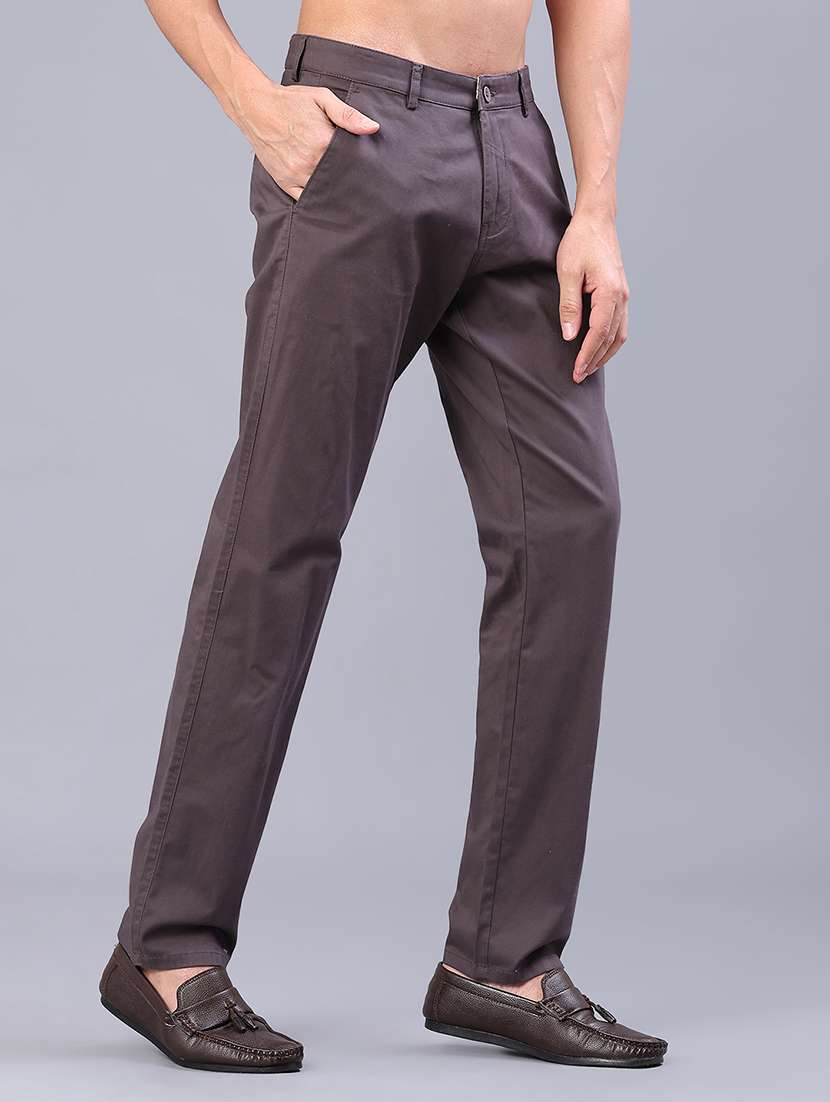 men solid mid rise straight fit chinos  - 22071700 -  Standard Image - 2