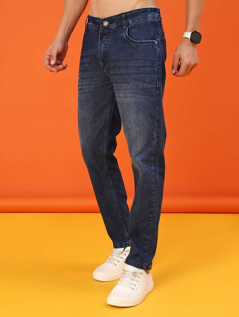 men washed mid rise full length slim fit jeans - 22071729 -  Standard Image - 2