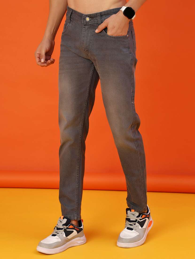 men washed mid rise full length slim fit jeans - 22071730 -  Standard Image - 2