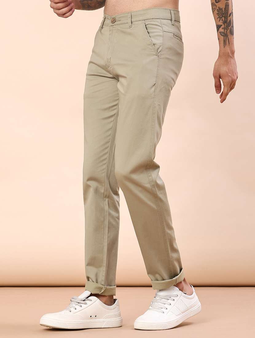 men solid mid rise chinos casual trouser - 22071805 -  Standard Image - 2