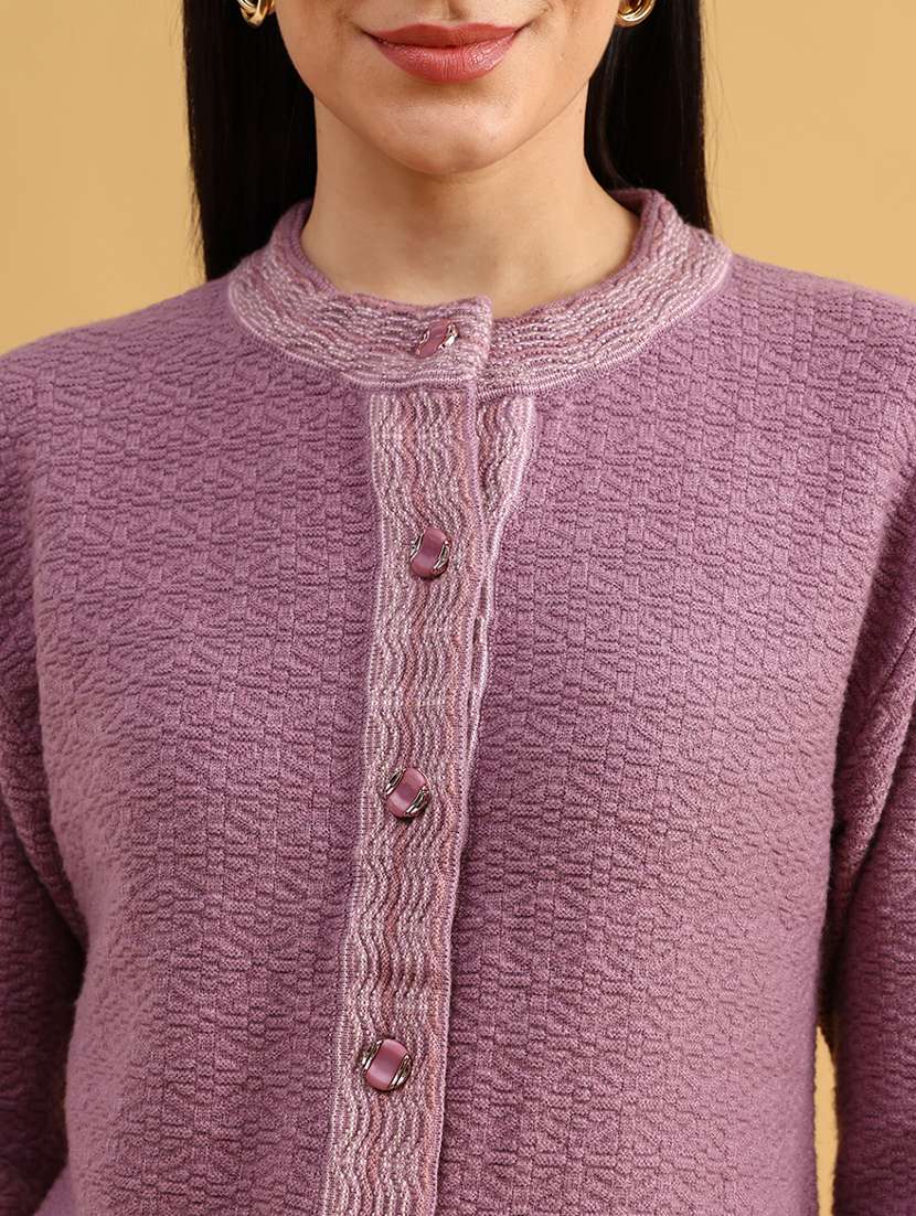 women self designed long sleeve cardigan - 22071806 -  Standard Image - 2