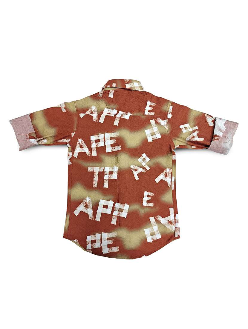 boys printed collared long sleeve shirt - 22072046 - Standard Image - 2