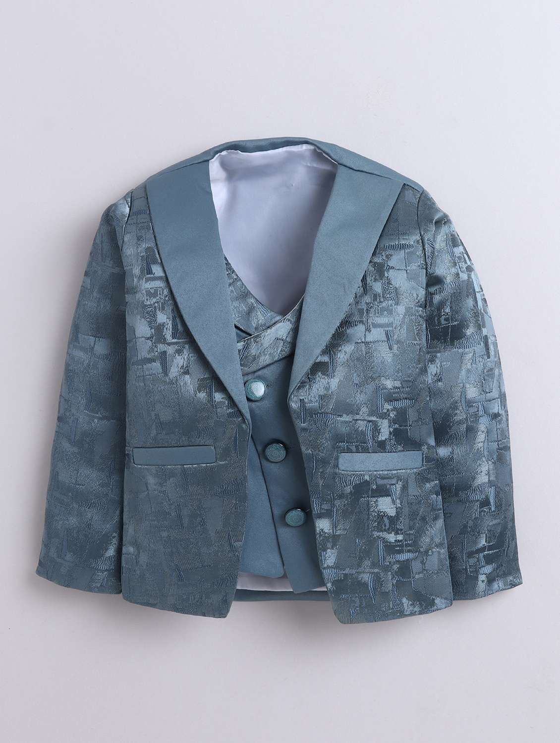 boys self designed blazer and trouser with shirt set - 22072049 -  Standard Image - 2