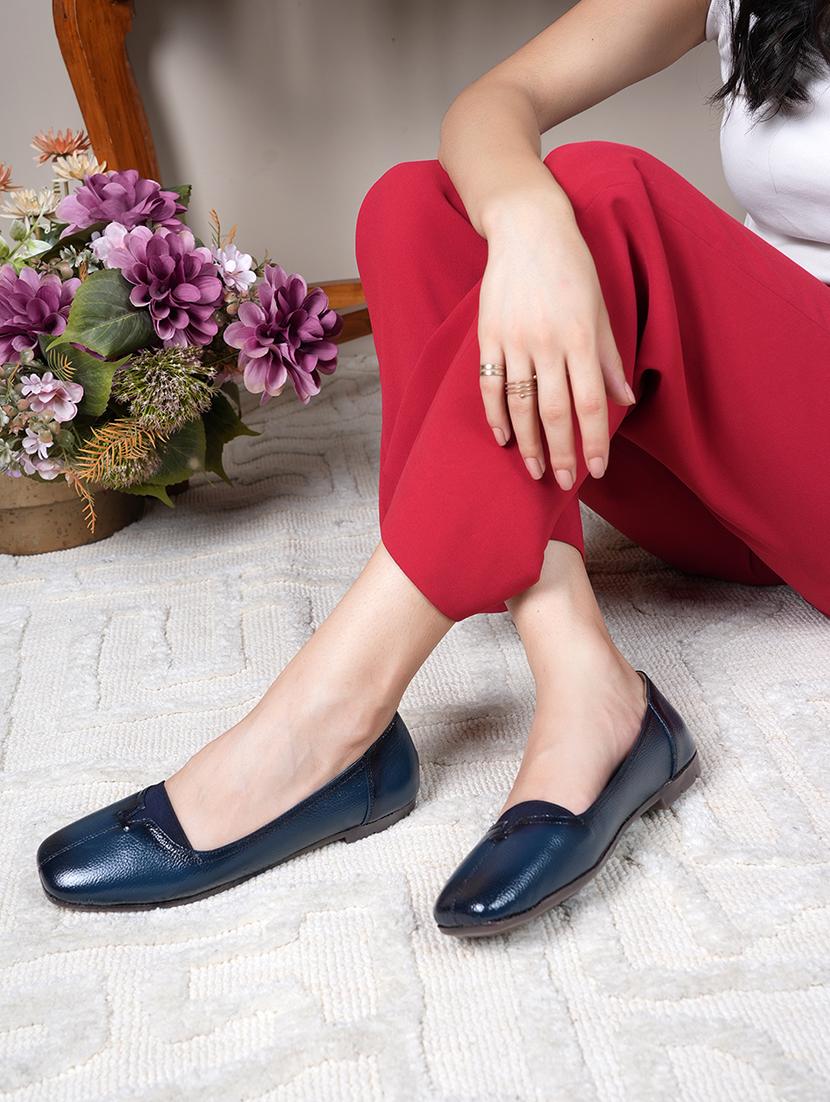 women blue slip on ballerina - 22072120 - Standard Image - 2