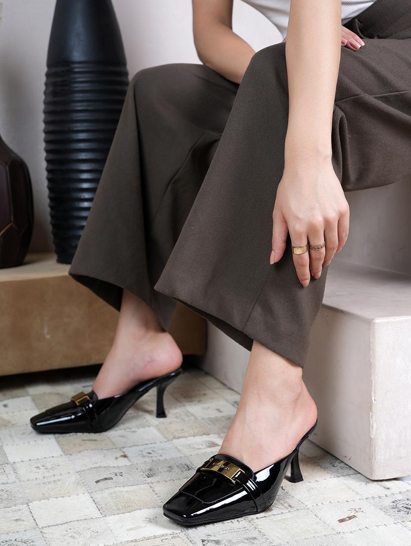 women black solid slip on mule - 22072156 - Standard Image - 2