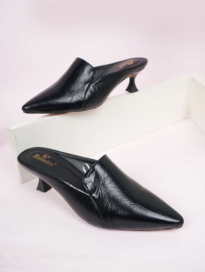 women black slip on mule