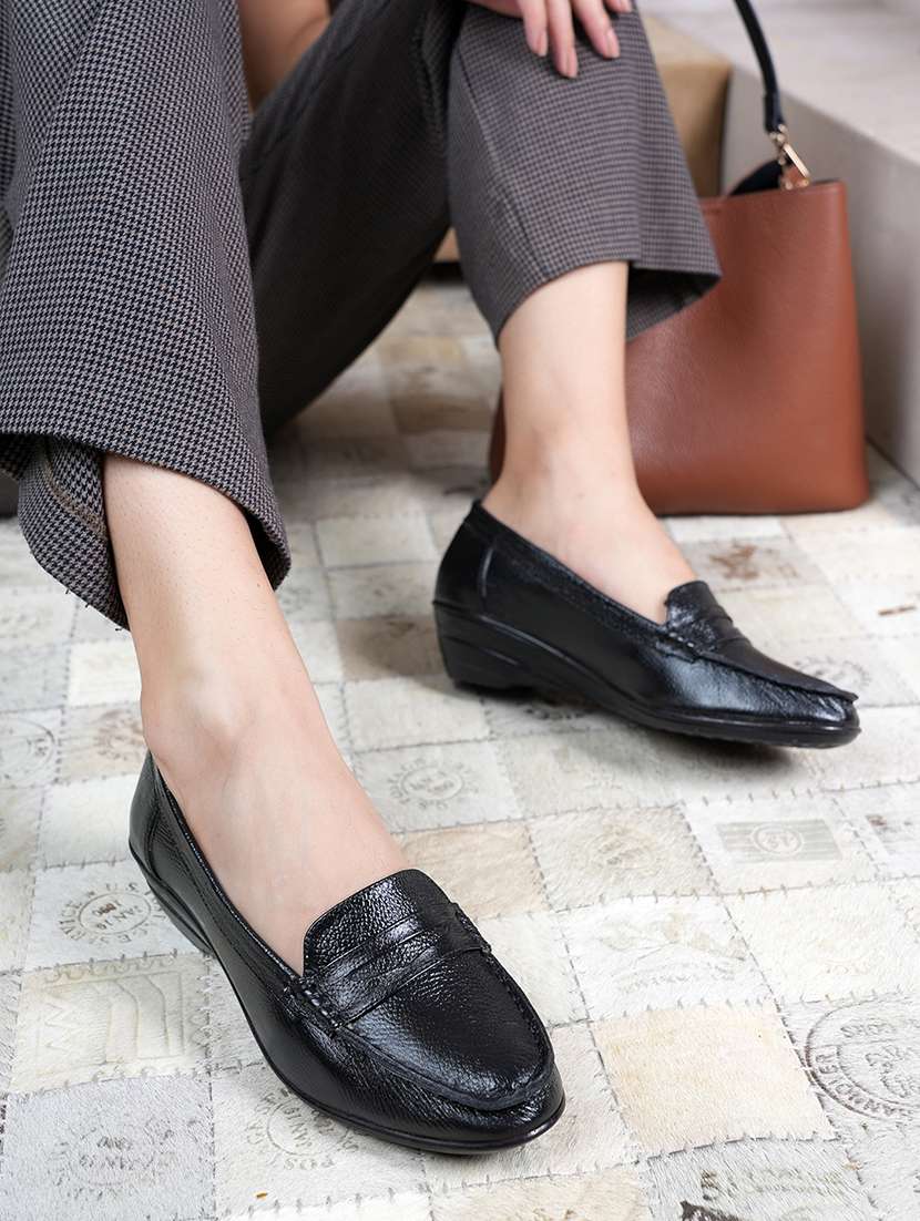 women black slip on platform wedge - 22072176 - Standard Image - 2