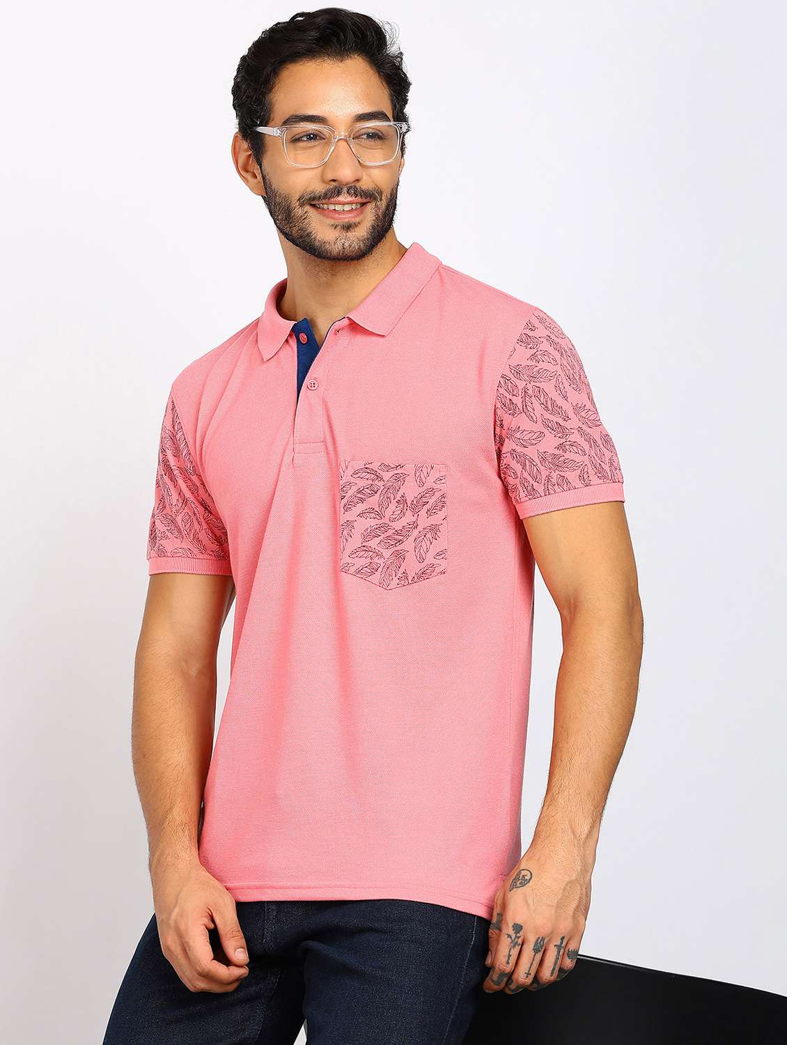 men placement print short sleeve regular fit polo t-shirt - 22072183 -  Standard Image - 2
