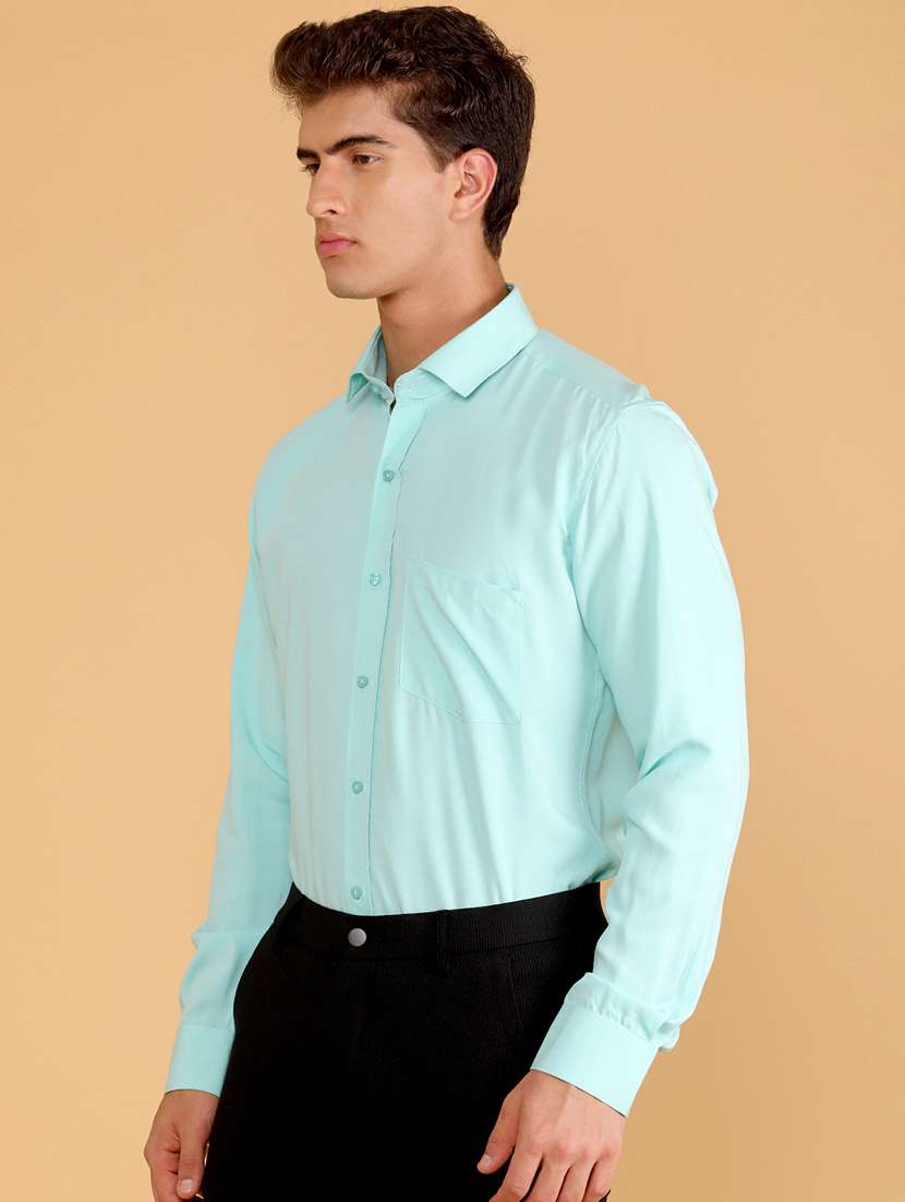 Men Solid Long Sleeve Slim Fit Formal Shirt - 22072239 -  Standard Image - 2
