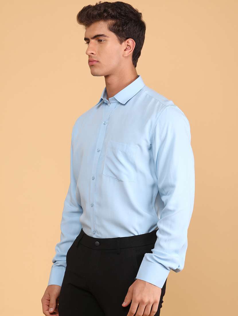 men solid long sleeve slim fit formal shirt - 22072240 -  Standard Image - 2