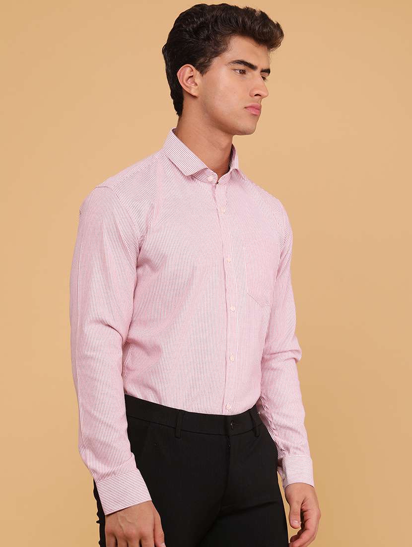 men striped long sleeve slim fit formal shirt - 22072308 -  Standard Image - 2