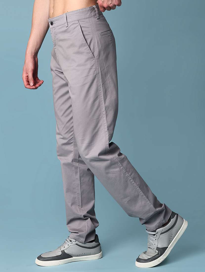 men solid mid rise chinos casual trouser - 22072310 -  Standard Image - 2