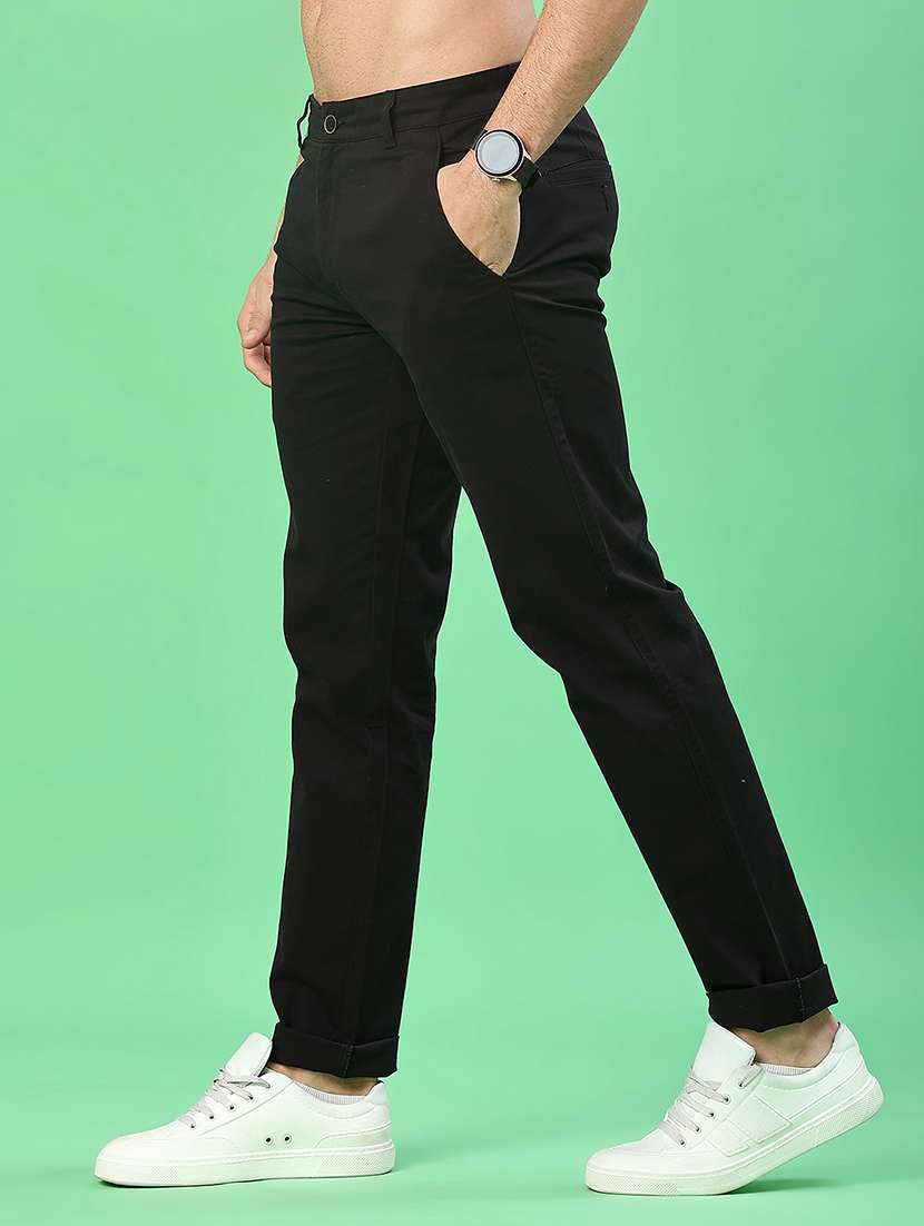 men solid mid rise chinos casual trouser - 22072311 -  Standard Image - 2