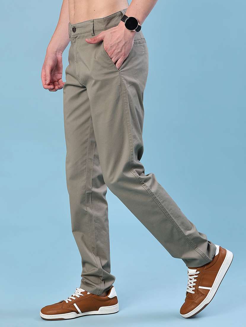 men solid mid rise chinos casual trouser - 22072357 -  Standard Image - 2