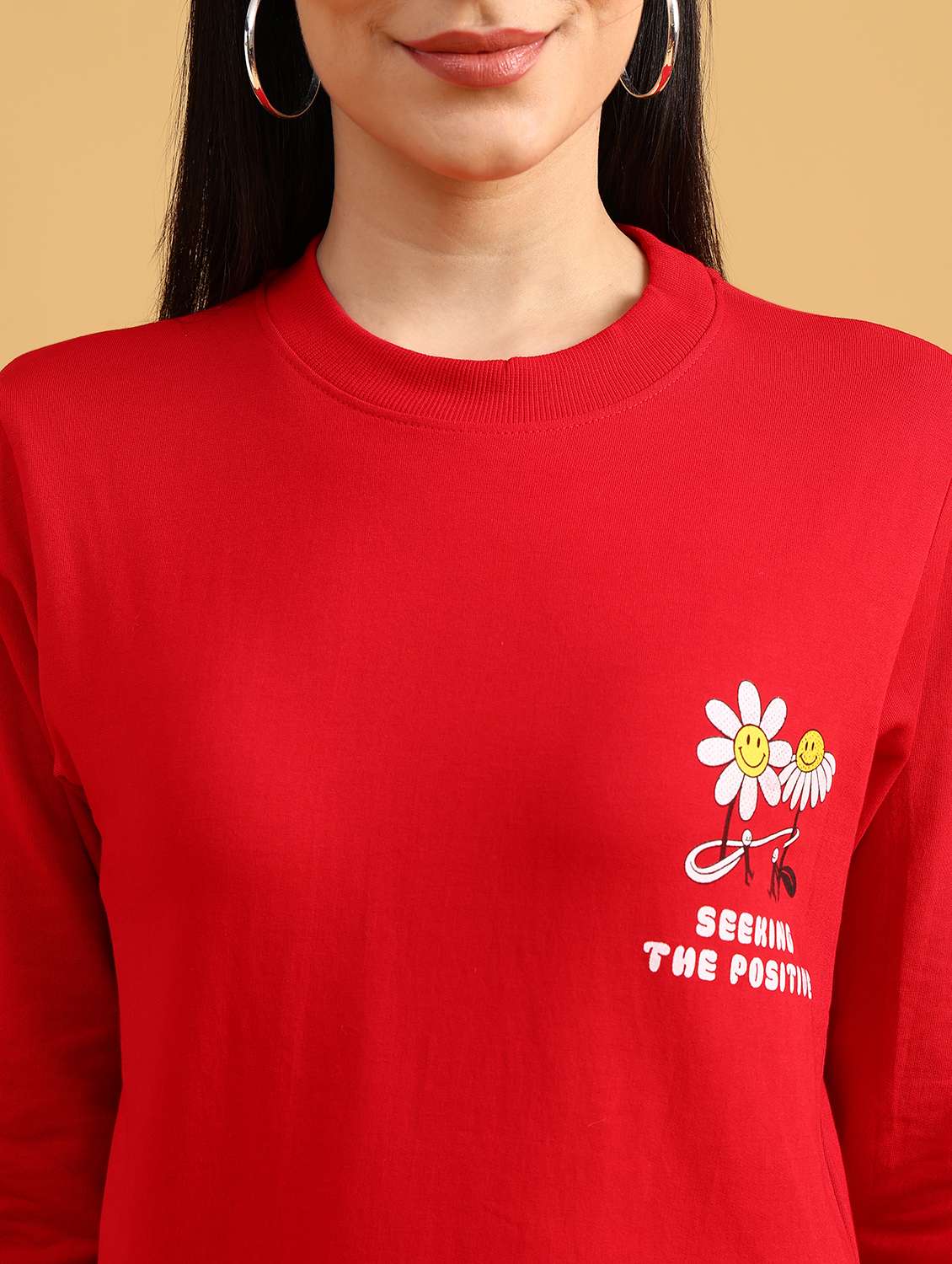 women printed long sleeve sweatshirt - 22072375 -  Standard Image - 2