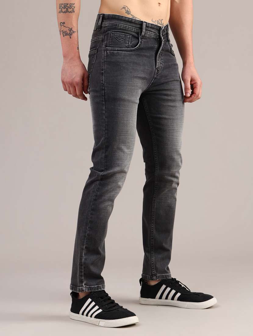 men washed mid rise full length slim fit jeans - 22072533 -  Standard Image - 2