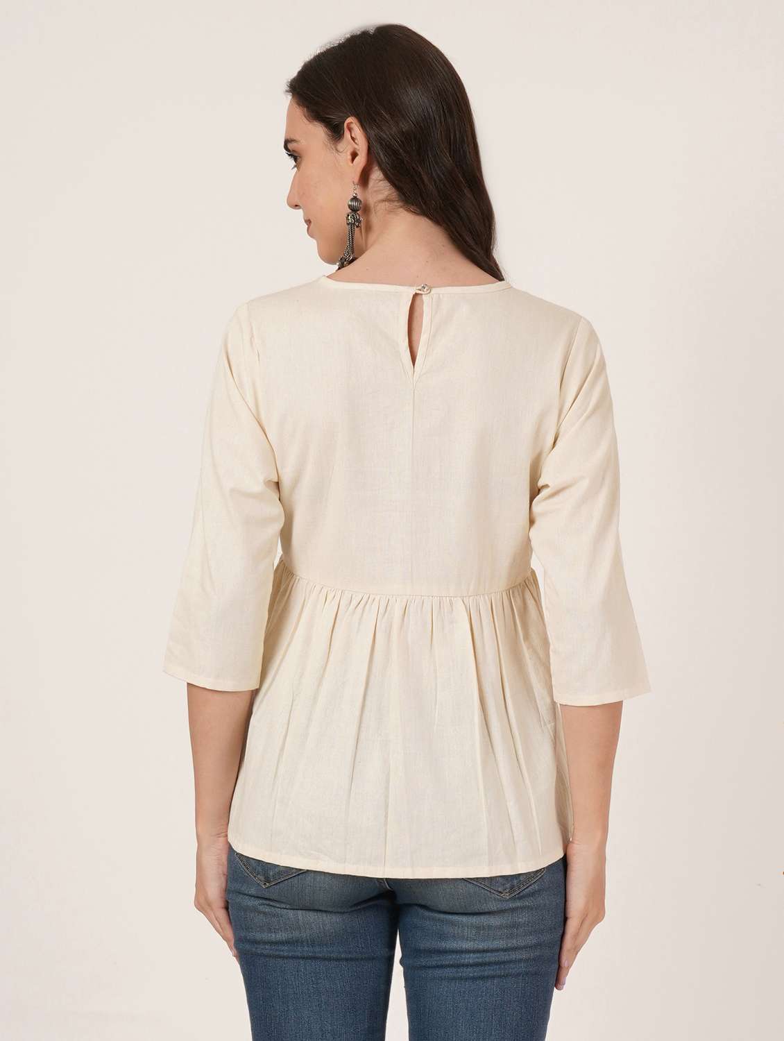 women embroidered roun neck ethnic top - 22072570 -  Standard Image - 2