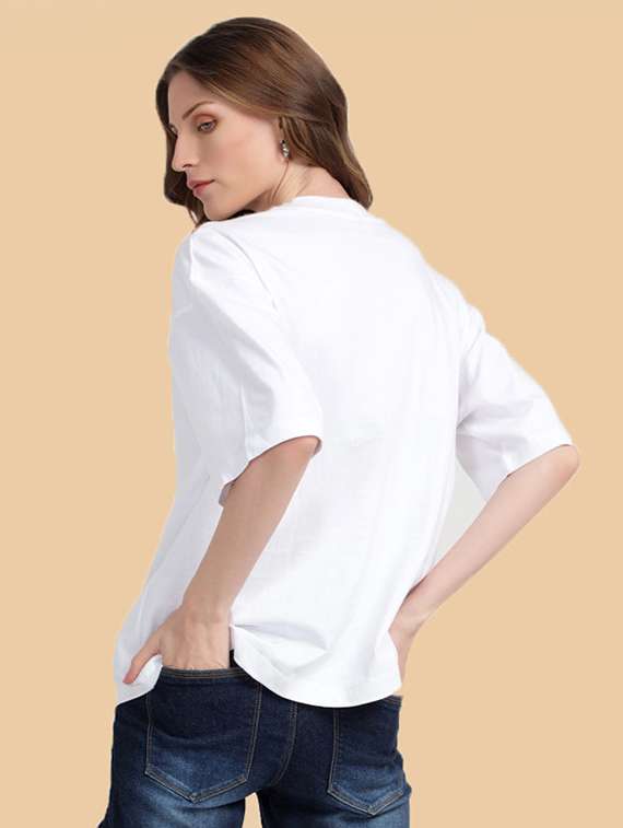 women pack of 2 solid oversized t-shirt - 22072740 - Standard Image - 2