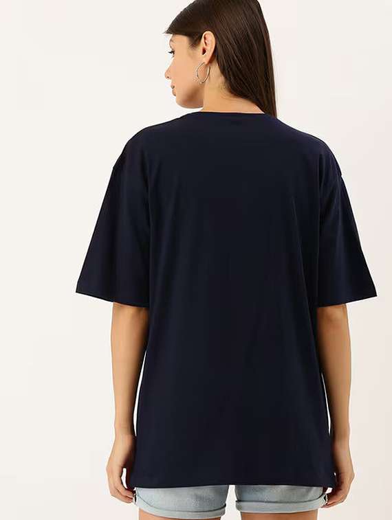 women solid short sleeve oversized t-shirt - 22072750 -  Standard Image - 2