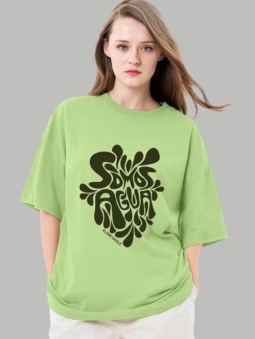 women printed short sleeves oversized t-shirt - 22072762 -  Standard Image - 0