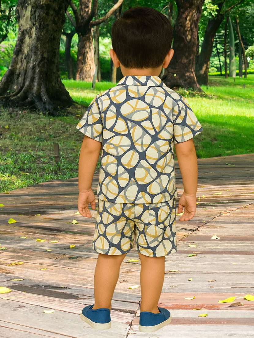boys printed shirt & shorts co-ords set - 22072818 -  Standard Image - 2