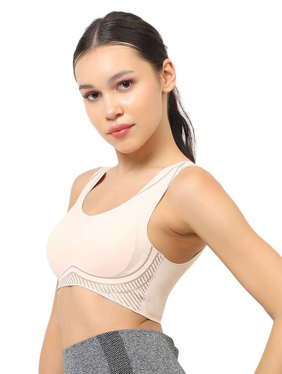 women solid lightly padded sports bra - 22072900 -  Standard Image - 2