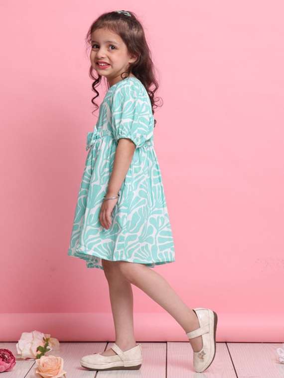 green lycra aline dress - 22072917 -  Standard Image - 2