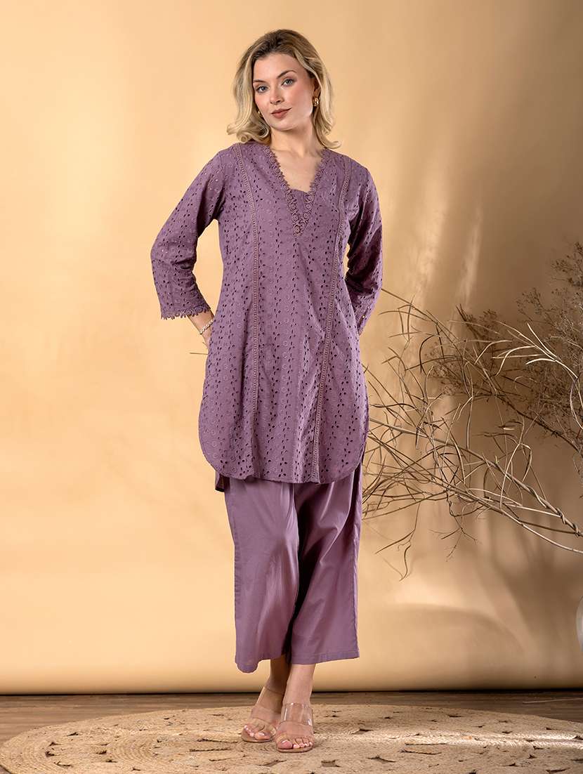 women three quarter sleeve ethnic co-ord set - 22072961 -  Standard Image - 2
