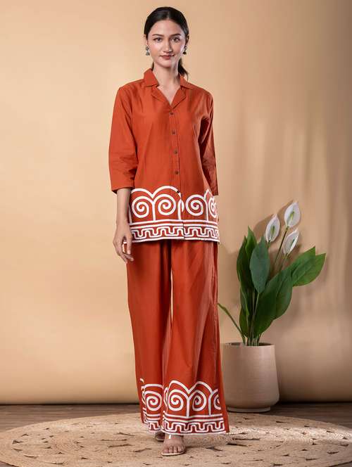 women three quarter sleeve ethnic co-ord set - 22072963 -  Standard Image - 0