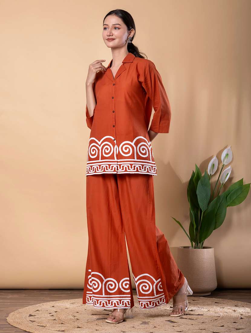 women three quarter sleeve ethnic co-ord set - 22072963 -  Standard Image - 2