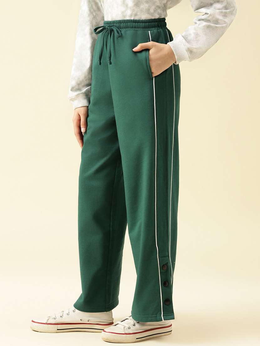 girls solid mid rise relaxed fit track pant - 22073266 -  Standard Image - 2