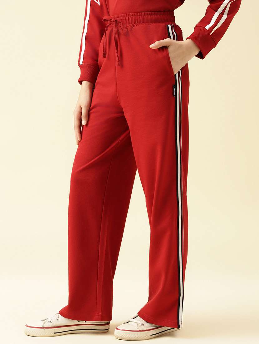 girls solid mid rise relaxed fit track pant - 22073267 - Standard Image - 2