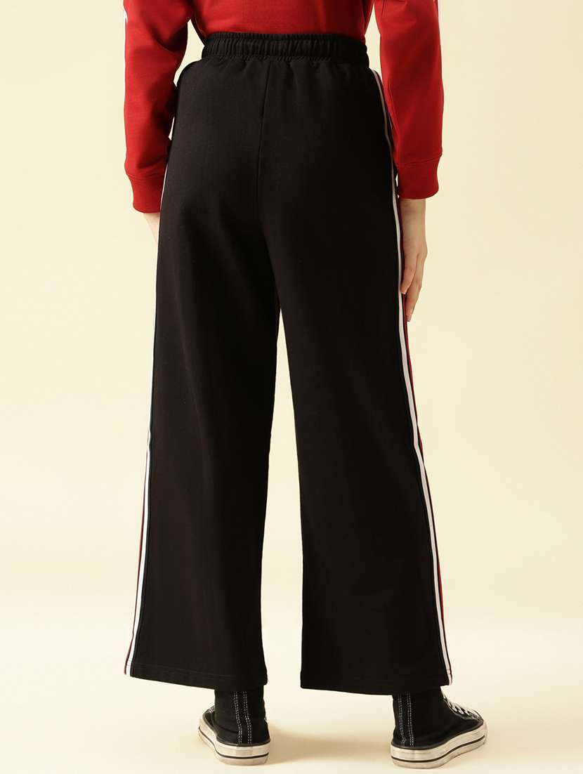 girls solid mid rise relaxed fit track pant - 22073269 - Standard Image - 2