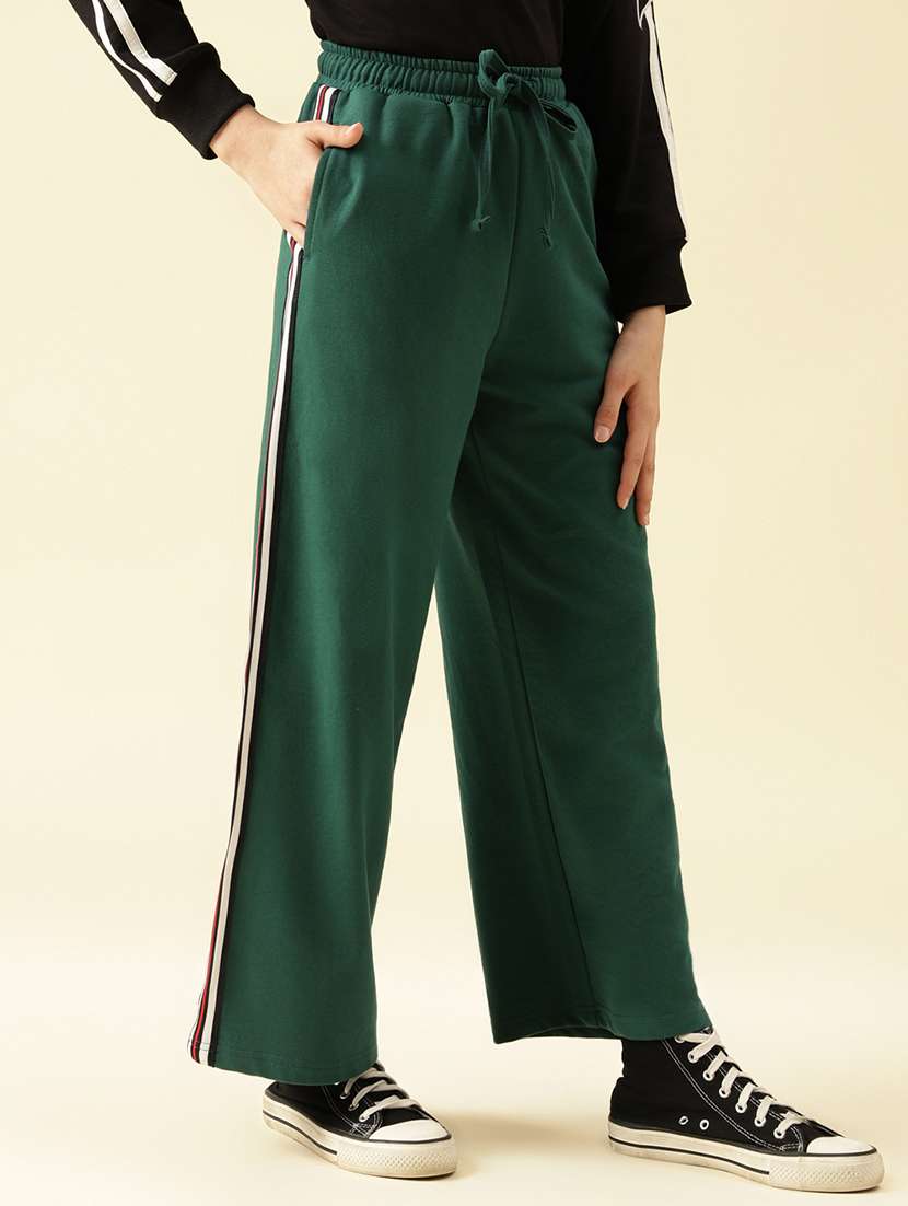 girls solid mid rise relaxed fit track pant - 22073270 -  Standard Image - 2