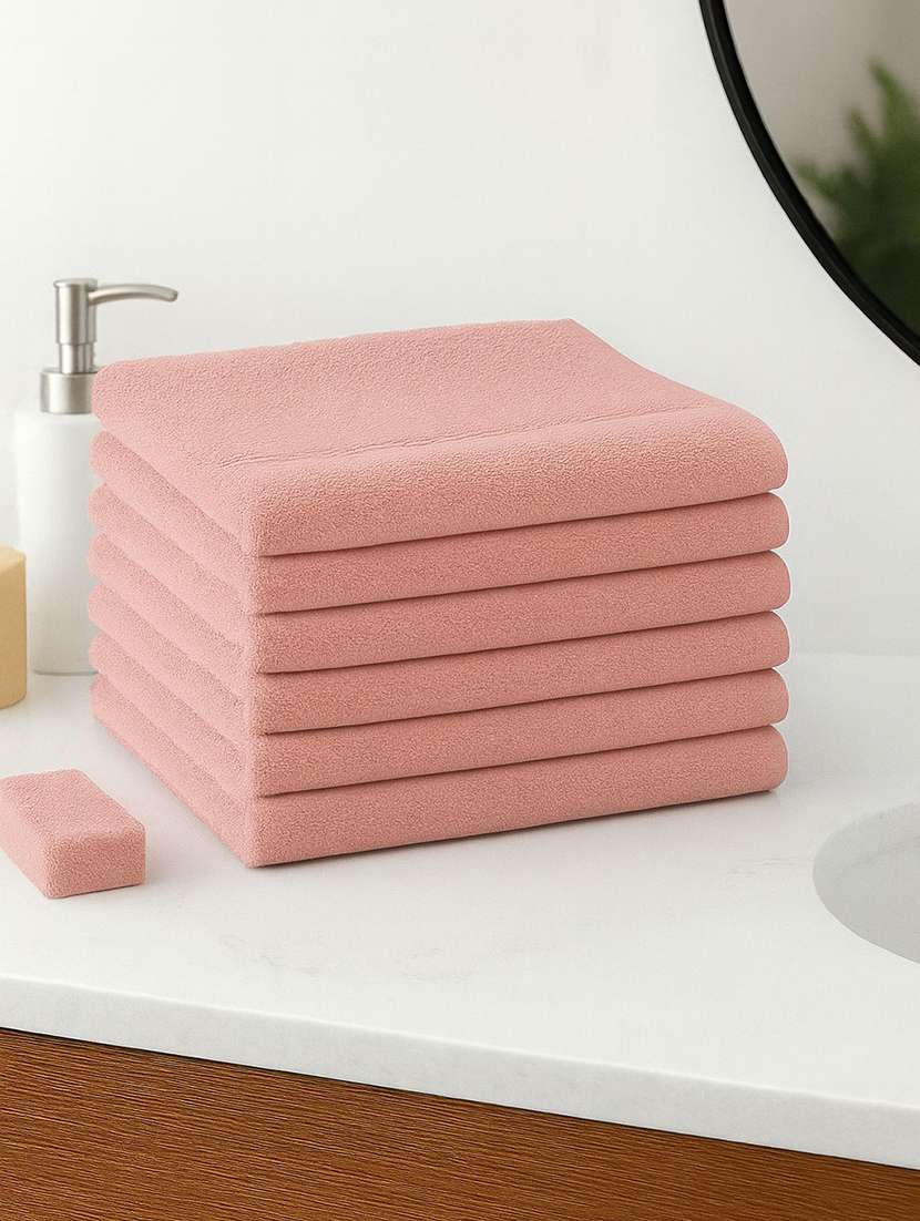 dollar 100% cotton soft, high absorben & comfortable face towel 30 x 30 cm face towel (pack of 6) - 22073913 -  Standard Image - 2